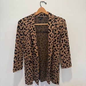J.Crew Leopard Print Faux Blazer Collar Cardigan XXS